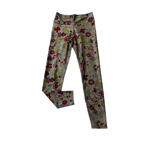 72-7 Beca Multicolor Floral High Rise Leggings Women Size Medium - Picture 1 of 5